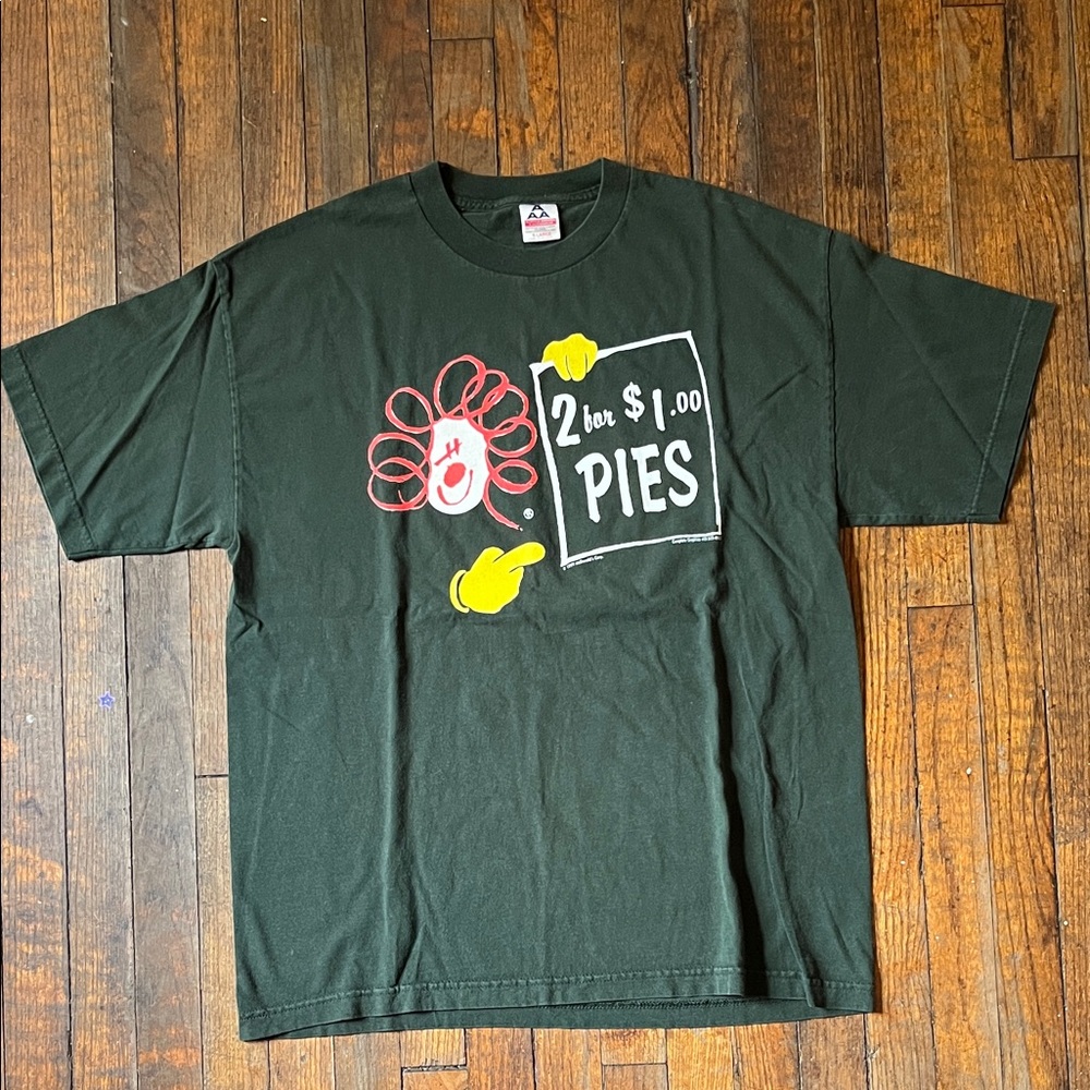 Vintage 1999 McDonald's 2 for 1 $1 Pies Dark Green Short Sleeve Tee
